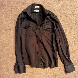 Black Casual Button down